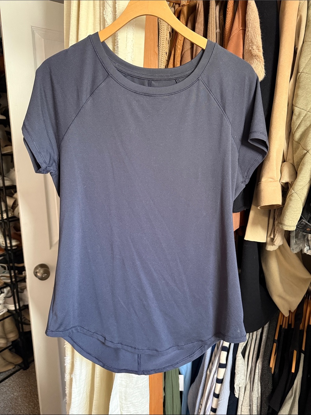 Women's Navy Short Sleeve Active Top all in motion